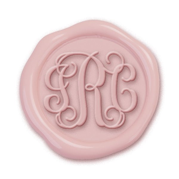 Intertwined Monogram Adhesive Wax Seals Vine LS245TI Bundle with Stamp - Nostalgic Impressions