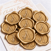 Intertwined Monogram Adhesive Wax Seals University LS245UN Bundle with Stamp