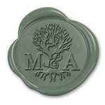 Family Tree Initial Custom Wax Seal Stamp Duogram with Black Wood Handle-Multiple Font Choices - Nostalgic Impressions