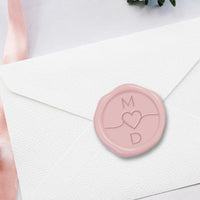 Trailing Heart Wedding Monogram Custom Wax Seal Stamp #2501 - Nostalgic Impressions