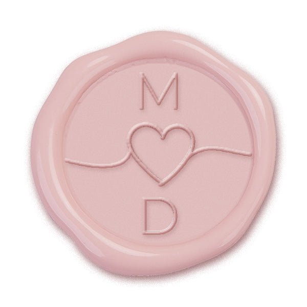 Trailing Heart Wedding Monogram Custom Wax Seal Stamp #2501 - Nostalgic Impressions