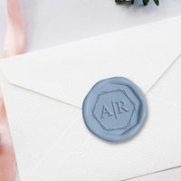2 Letter Octagon Monogram Custom Wax Seal Stamp - with choice of Handle #2530 - Nostalgic Impressions