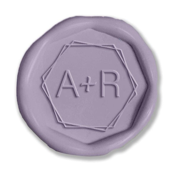 Wedding Monogram Adhesive Wax Seals #2531 Octagon shape with 2 initials Bundle with Stamp - Nostalgic Impressions