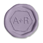 2 Initial Octagon Wedding Monogram Adhesive Wax Seals #2531 Bundle with Stamp