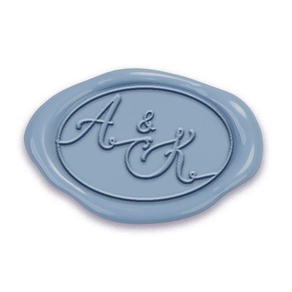 Boundary Monogram Custom Wax Seal Stamp - 1 1/8" Oval Die with choice of Handle #7047 - Nostalgic Impressions