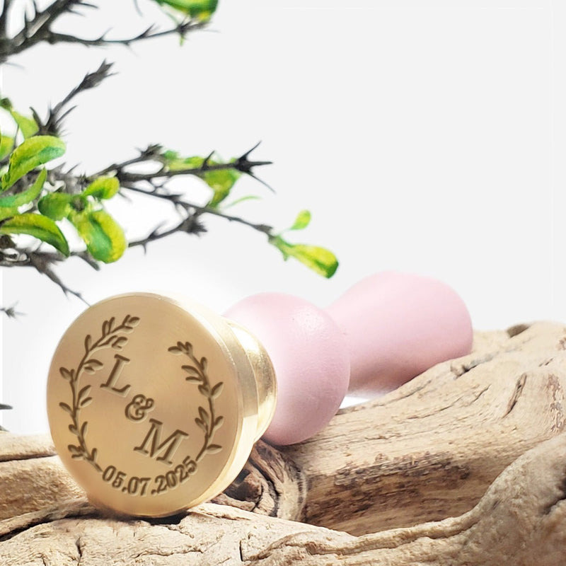 Zola Wedding Monogram & Date Custom Wax Seal Stamp with Multiple Font Choices & Preview #8021 - Nostalgic Impressions