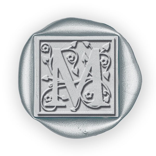 Annabel Square Initial Custom Wax Seal Stamp - 3/4" #8850 - Nostalgic Impressions