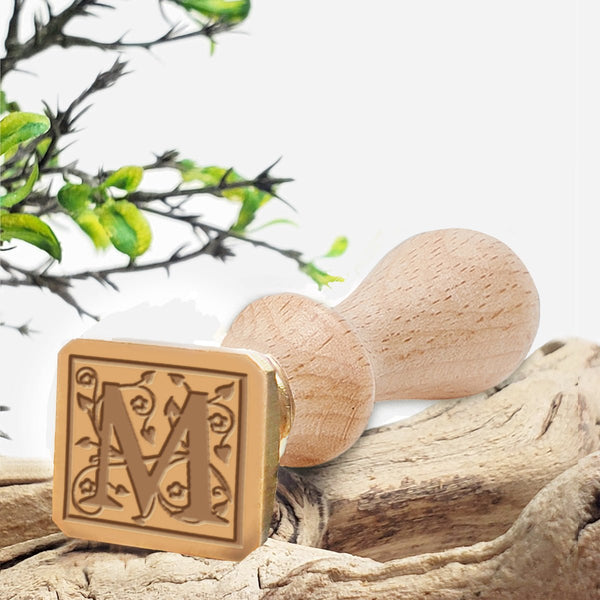 Annabel Square Initial Custom Wax Seal Stamp - 3/4" #8850 - Nostalgic Impressions