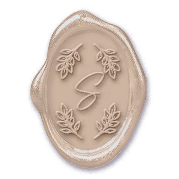 Foliole Oval Single Initial Adhesive Wax Seals #8854 Bundle with Stamp - Nostalgic Impressions