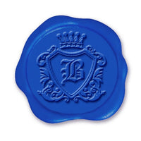 Shield & Crown Single Initial Adhesive Wax Seals #8859 Bundle with Stamp - Nostalgic Impressions
