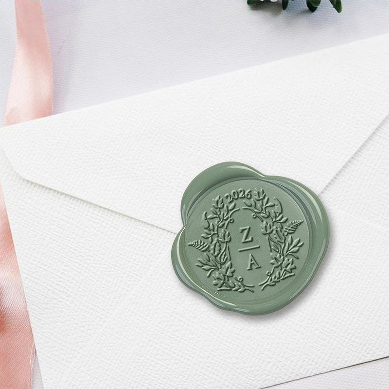 Tosca Wedding Monogram & Year Custom Wax Seal Stamp  #2503