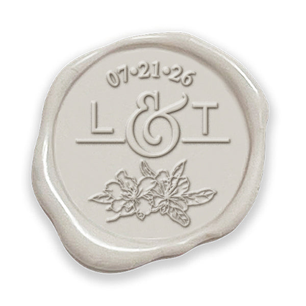 Fantasia Botanical Wedding Monogram Custom Wax Seal Stamp  #2505