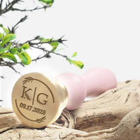 Allure Monogram & Date Custom Wax Seal Stamp with Multiple Font Choices & Preview #8902 - Nostalgic Impressions