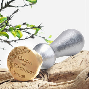 Cecilia Wedding Couple's Names Date Custom Wax Seal Stamp #2513 - Nostalgic Impressions