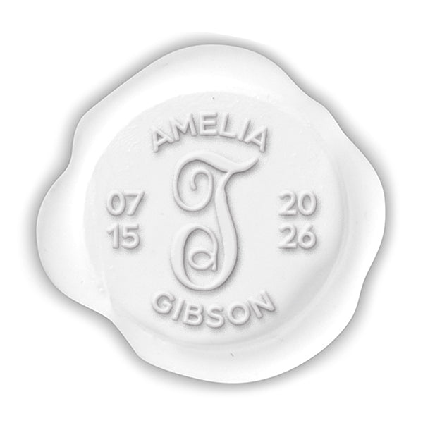 Arboria Wedding Monogram Adhesive Wax Seals #2514 bundle with stamp