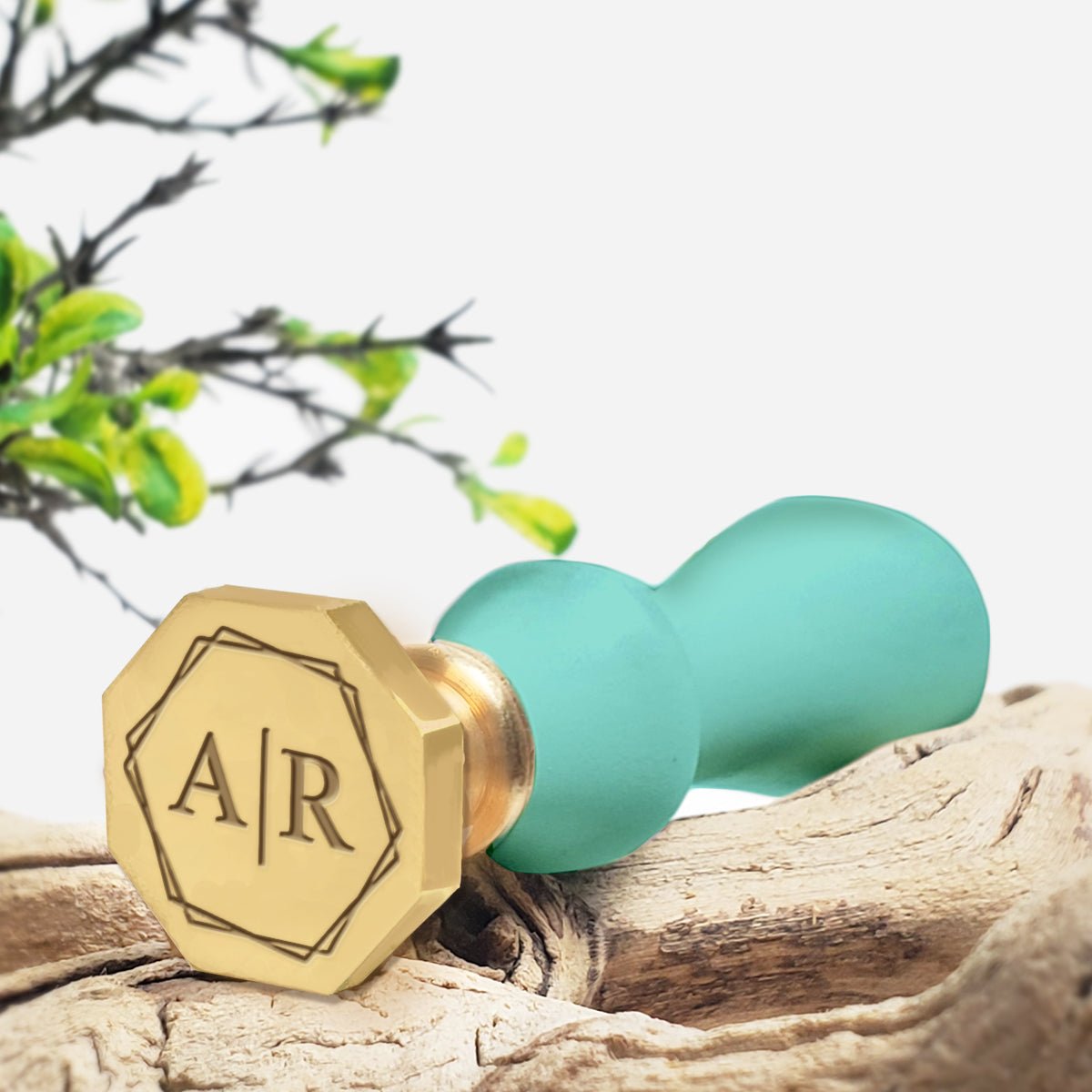 2 Letter Octagon Monogram Custom Wax Seal Stamp - with choice of Handle #2530 - Nostalgic Impressions