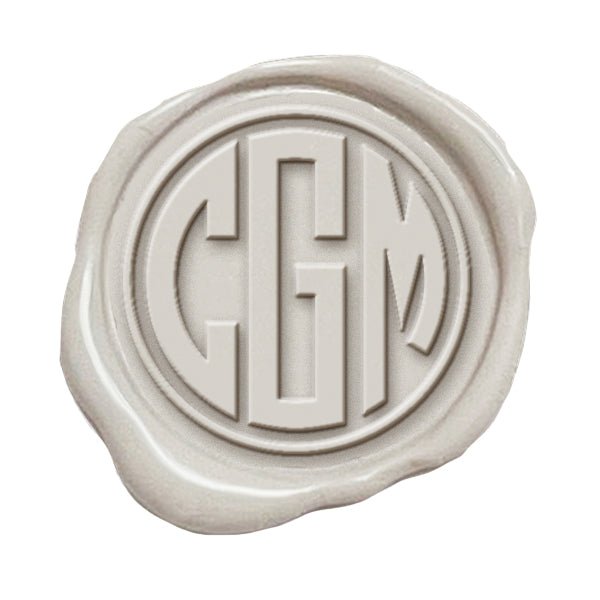 Circle Custom Monogram Wax Seal Stamp #71 - Nostalgic Impressions