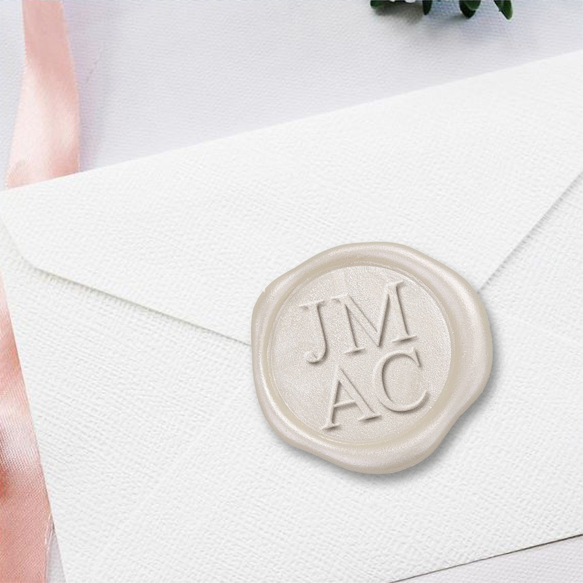 Stacked 4 - Letter Custom Monogram Wax Seal Stamp #2510 - Nostalgic Impressions