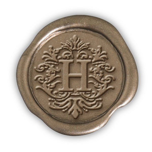 Custom Wax Seal Stamp - Fleur with Initial #309 - Nostalgic Impressions