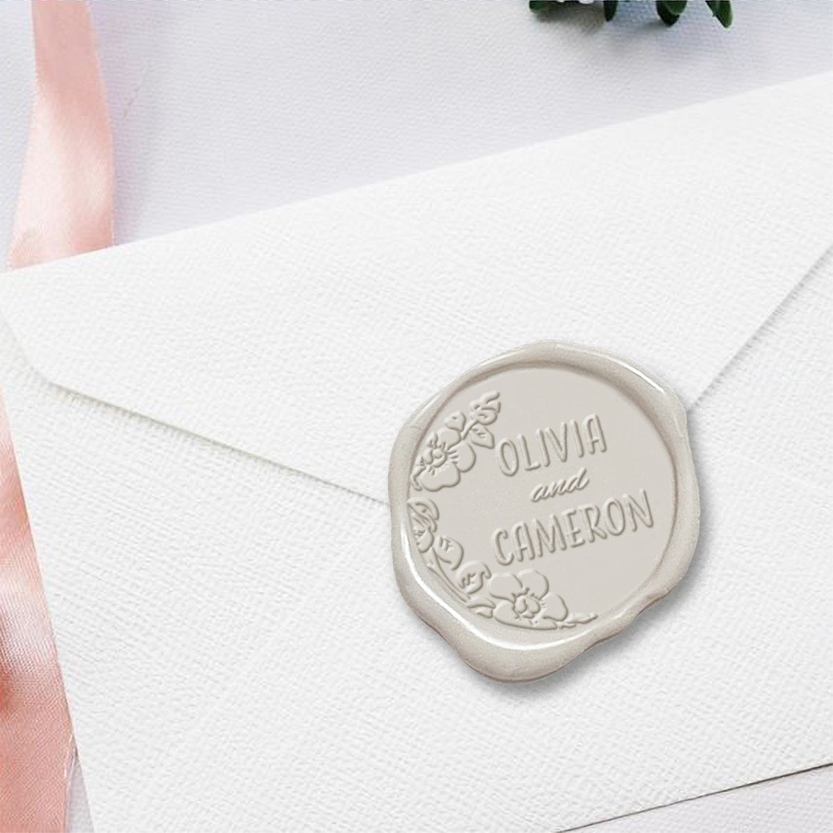 Wedding Couple's Names Adhesive Wax Seals #2515 bundle with stamp - Nostalgic Impressions