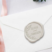Wedding Couple's Names Adhesive Wax Seals #2515 bundle with stamp - Nostalgic Impressions