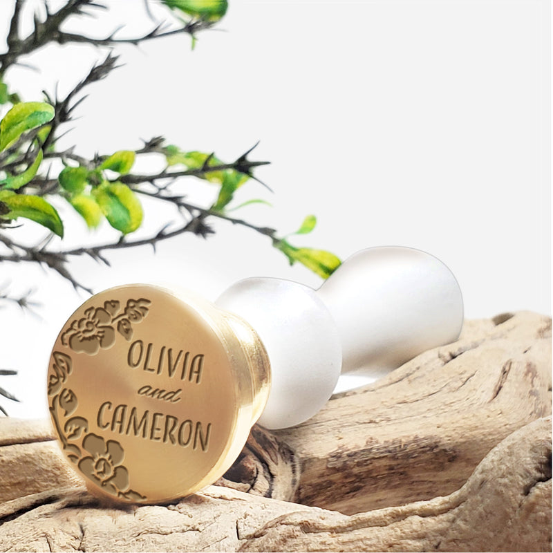 Olivia Couple's Names Wedding Custom Wax Seal Stamp #2515