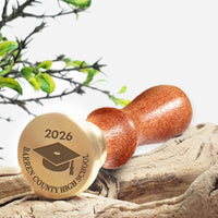 2026 Graduation Custom Wax Seal Stamp with Rosewood Wood Handle - Nostalgic Impressions