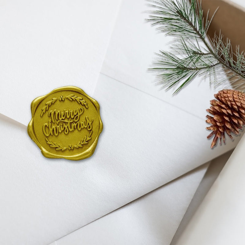 Merry Christmas Adhesive Wax Seal 25pk Quick - Ship Stickers - Nostalgic Impressions