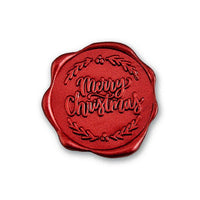 Merry Christmas Adhesive Christmas Wax Seal Stickers 8PK 1 1/4" Crimson Red - Nostalgic Impressions