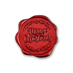 Merry Christmas Adhesive Christmas Wax Seal Stickers 8PK 1 1/4" Crimson Red