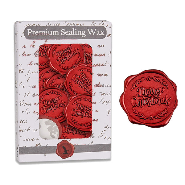 Merry Christmas Adhesive Wax Seal 25pk Quick - Ship Stickers - Nostalgic Impressions