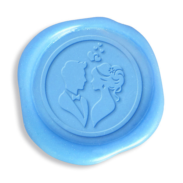 Modern Wedding Couple Wax Seal Stamp #6412 - USA Handcrafted