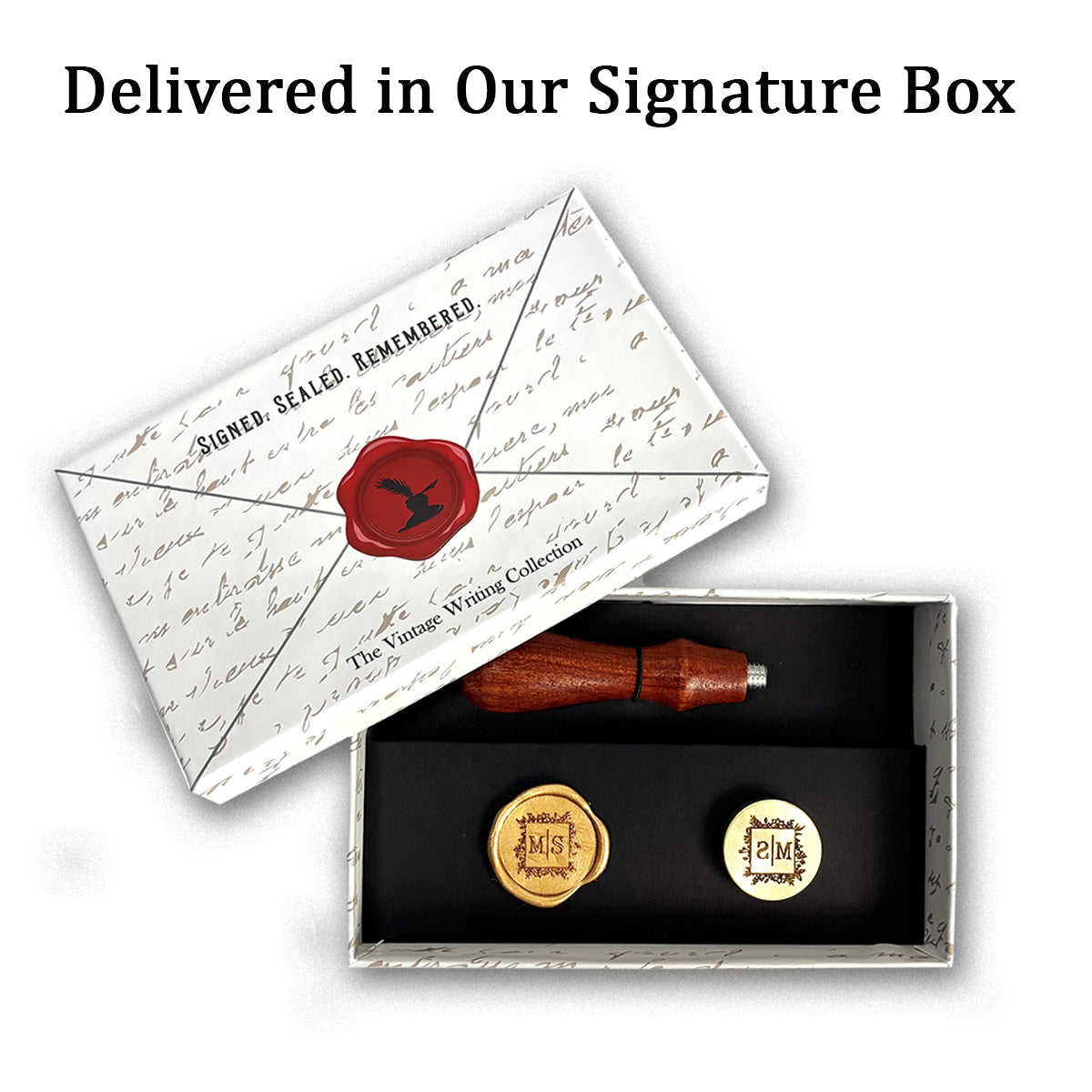 Old English Custom Monogram Wax Seal Stamp with Name and Initials #2247