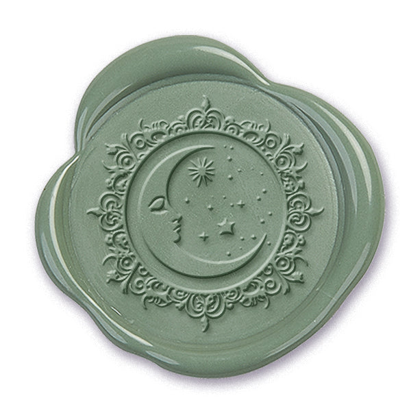 Moon & Stars Wax Seal Stamp #3906- USA Handcrafted