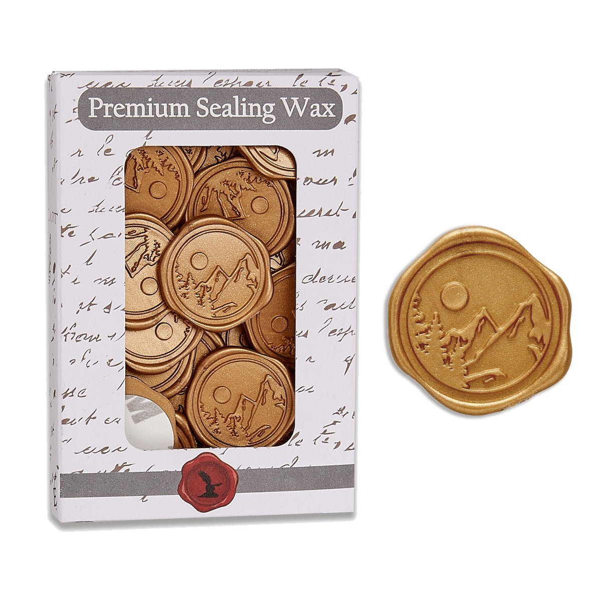 Mountain Scene Adhesive Wax Seal Quick - Ship Stickers 25PK - Nostalgic Impressions
