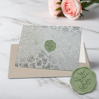 Rose Silver  Foil Boxed Note Cards with Wax Seal  8/8