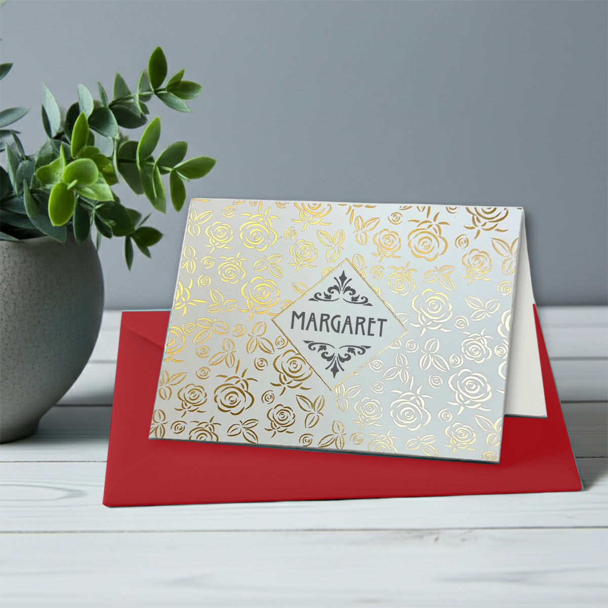 Personalized Name Foil Note Cards with Envelopes by Nostalgic Impressions