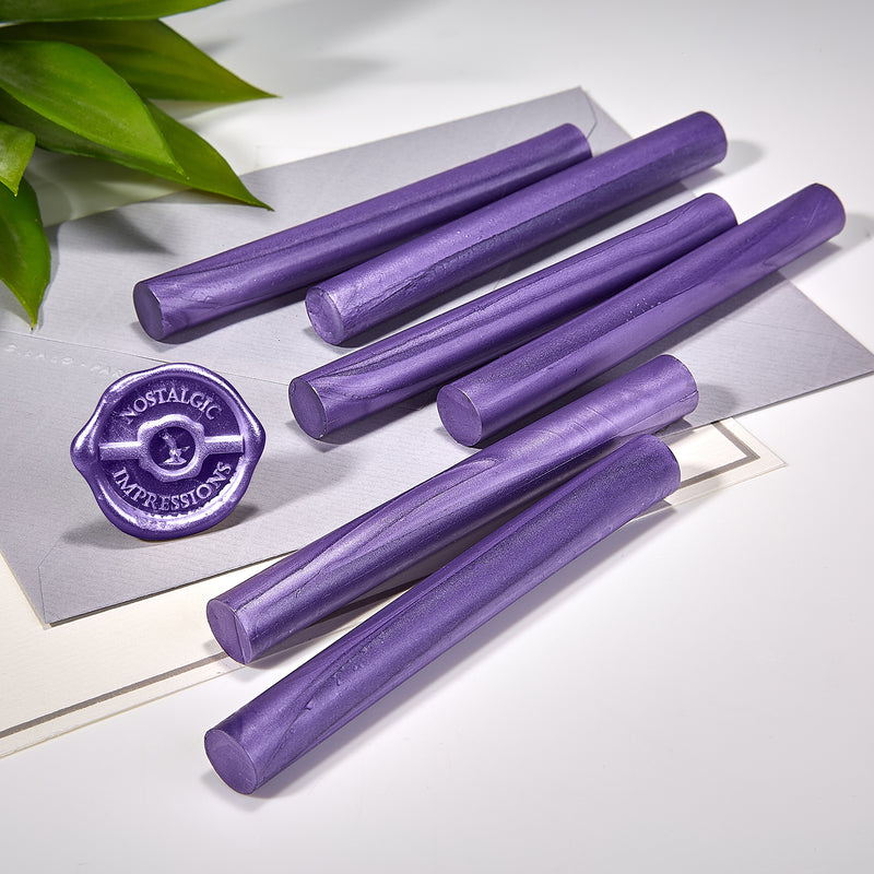 Metallic Purple Premium Glue Gun Sealing Wax - Pack of 6 - Nostalgic Impressions