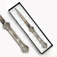 Personalized Antiqued Metal Letter Opener - 3 initial monogram - Nostalgic Impressions