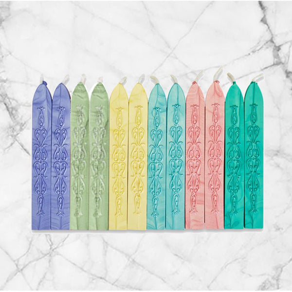 Pastel Premium Sealing Wax with wick - 12PK Saver Pack Assortment - Nostalgic Impressions
