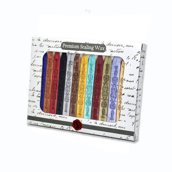 Jeweltones Premium Sealing Wax with wick - 12PK Saver Pack Assortment - Nostalgic Impressions