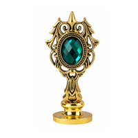 Vintage Ornate Metal Wax Seal Stamp Handle with Green Crystal – Nostalgic Impressions