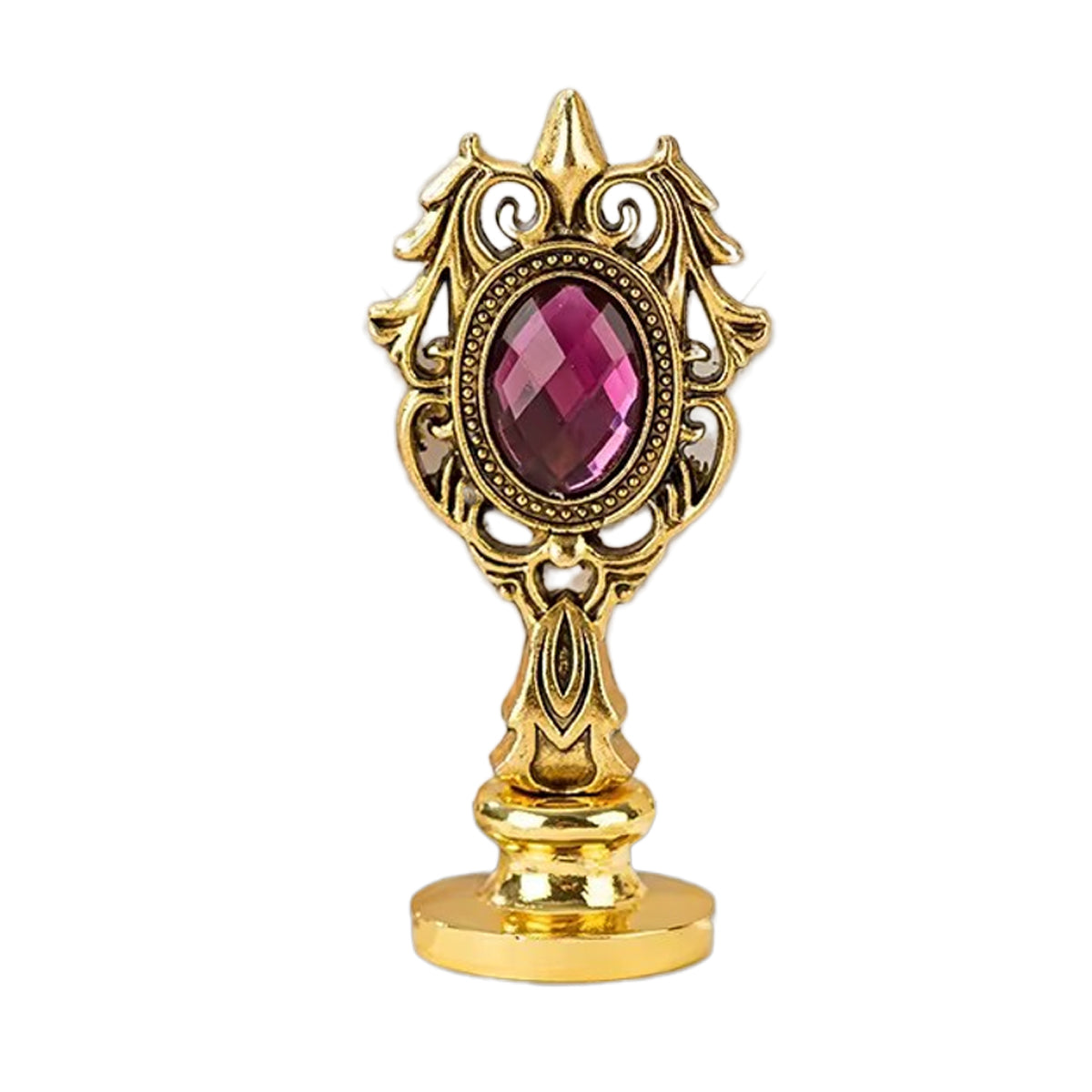 Vintage Ornate Metal Wax Seal Stamp Handle with Pink Crystal – Nostalgic Impressions