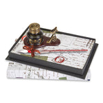 Glass Pen, Ink & Wood Stand Desk Set-4 colors