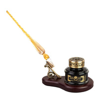 Glass Pen, Ink & Wood Stand Desk Set - 4 colors - Nostalgic Impressions