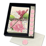 Italian Note Card Stationery Gift Set with Adhesive Wax Seals-multi colors