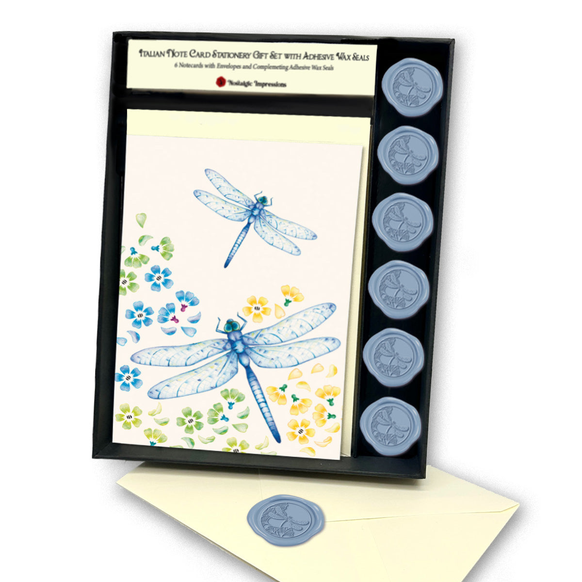 Italian Note Card Stationery Gift Set with Adhesive Wax Seals-9 Styles