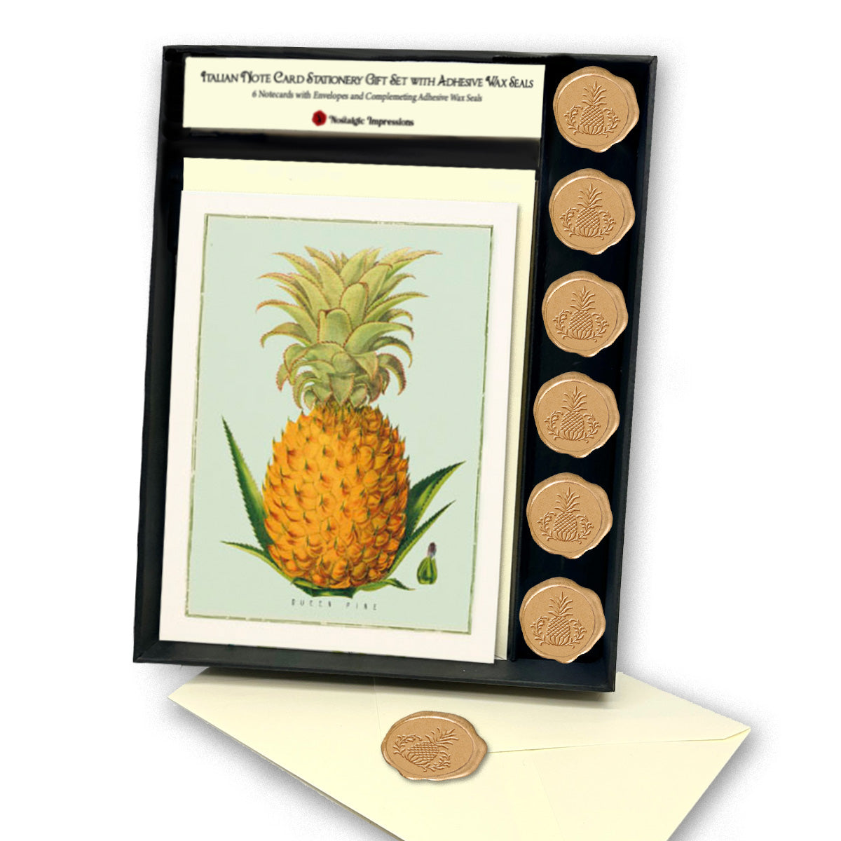 Italian Note Card Stationery Gift Set with Adhesive Wax Seals-9 Styles