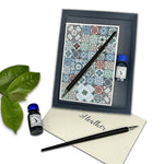 Italian Stationery Writing Set with Note Cards, Dip Pen and Ink - multi designs