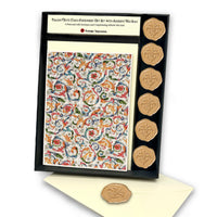 Italian Note Card Stationery Gift Set with Adhesive Wax Seals-9 Styles